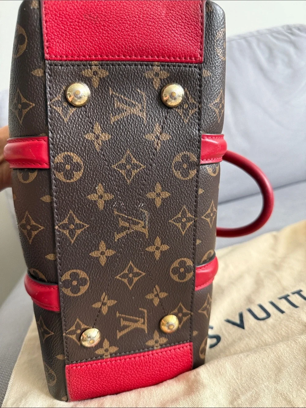 Louis Vuitton Small Soufflot Tote Monogram Canvas with Leather